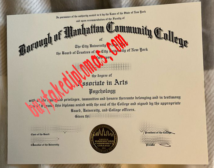 CUNY - Borough of Manhattan Community College fake diploma
