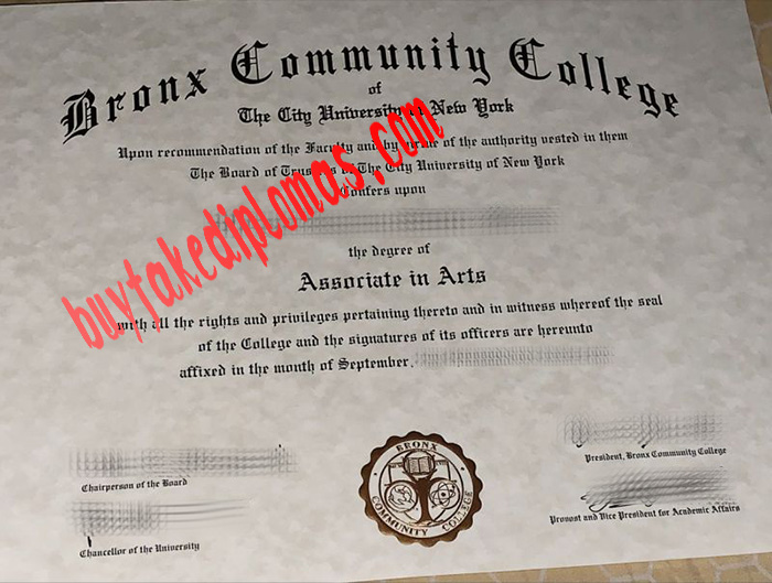 City University of New York of Bronx Community College fake degree
