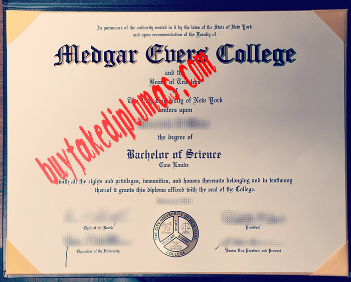 City University of New York of Medgar Evers College fake diploma