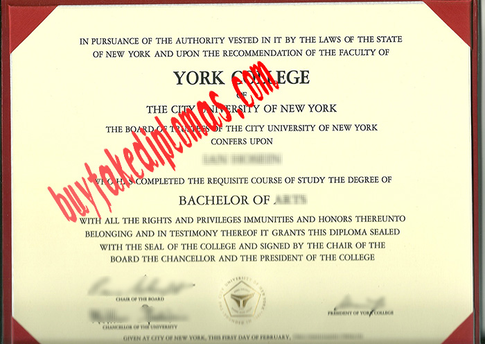 City University of New York of York College fake degree