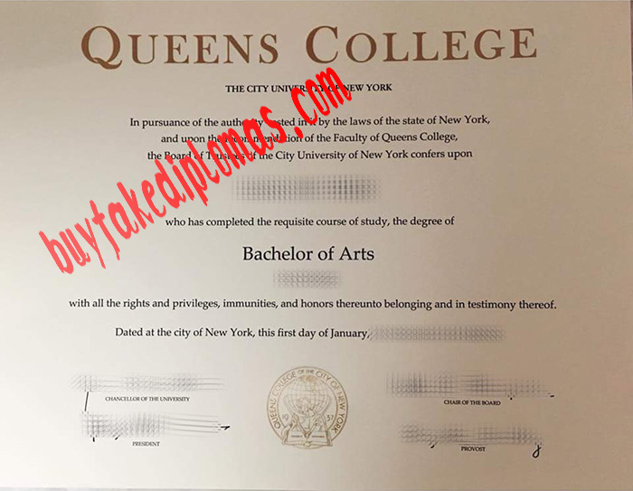 Queens College City University of New York fake diploma