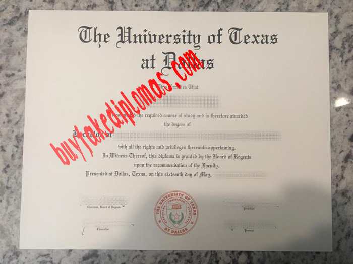 University of Texas at Dallas fake diploma
