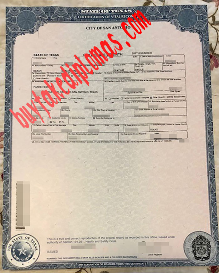 fake Birth Certificate