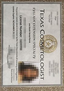 fake Cosmetology License certificate