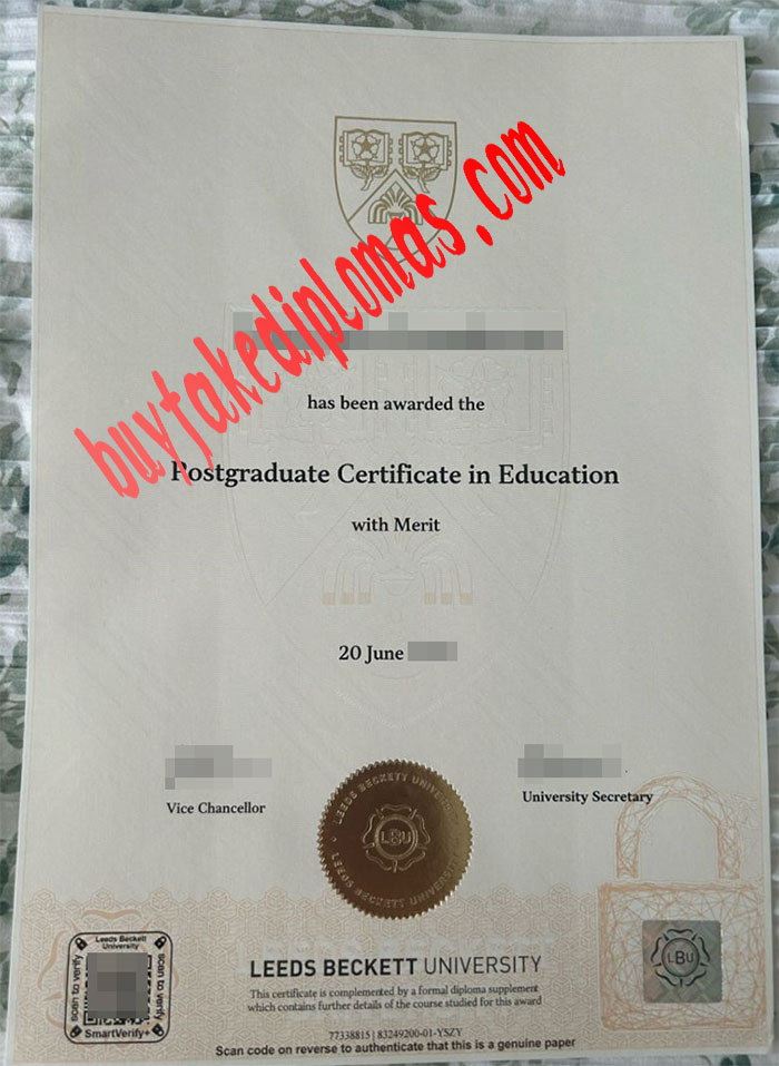 fake Leeds Beskett University PGCE certificate