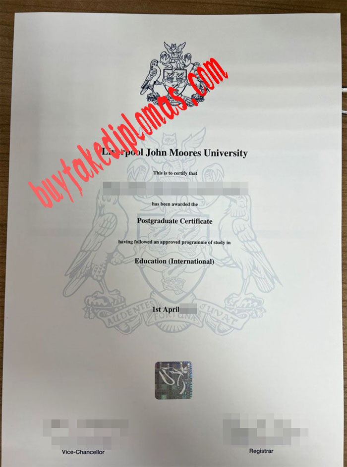 fake Liverpool John Moores University Postgraduate Certificate