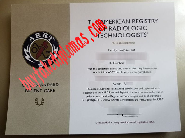 American Registry of Radiologic Technologists fake certificate